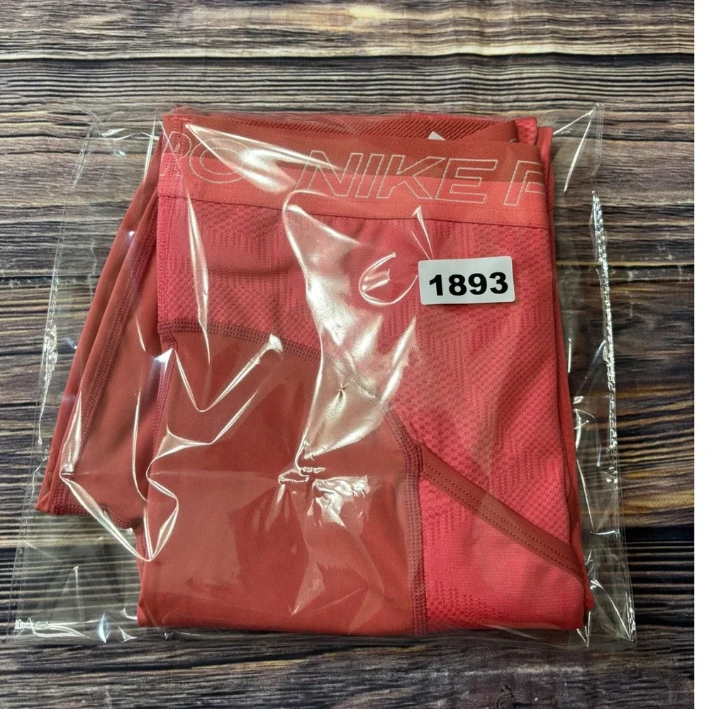 Nike Pro Dri-FIT High Waisted Leggings Womens M Red Rust Crop DX0063-655